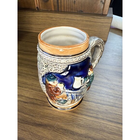 Vintage German Beer Stein Ceramic Mug With Relief Design - Picture 6 of 7